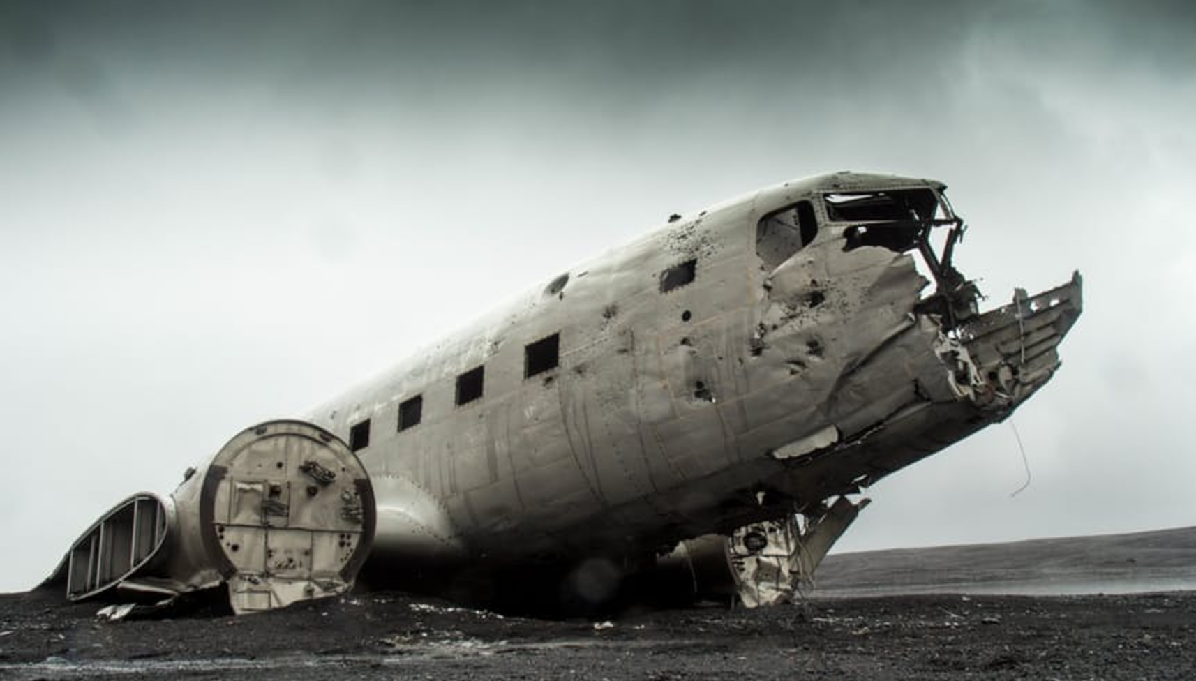 Old crashed airplane